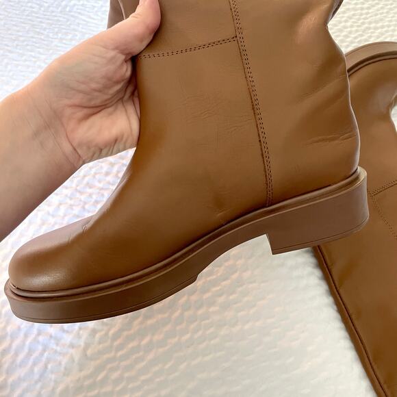 ALOHAS Brown Leather Lug Chunky Sole Pier Tall Boots Chain sz 39 Anthropologie - Picture 5 of 16